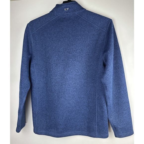 Vineyard Vines Mountain Quarter Zip Fleece Sweater Pullover Blue Men's Medium - Picture 8 of 10